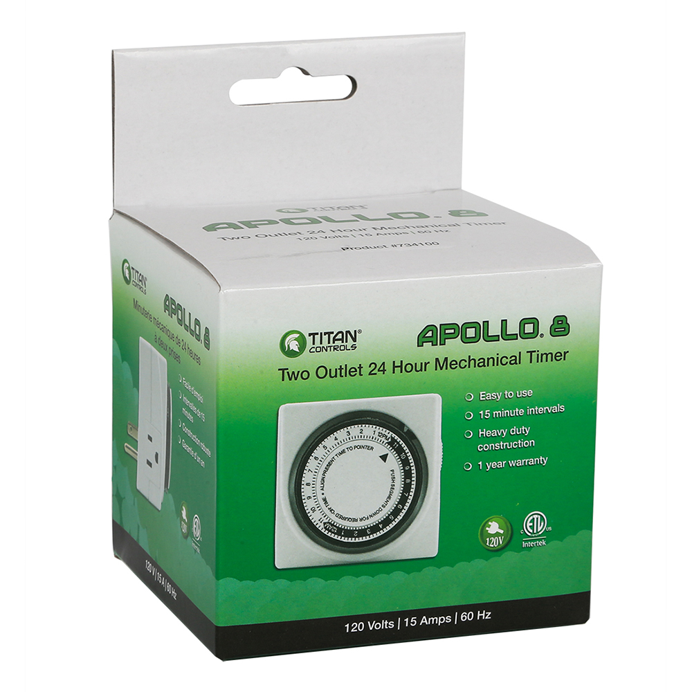 Titan Controls Apollo 8 - Two Outlet Mechanical Timer
