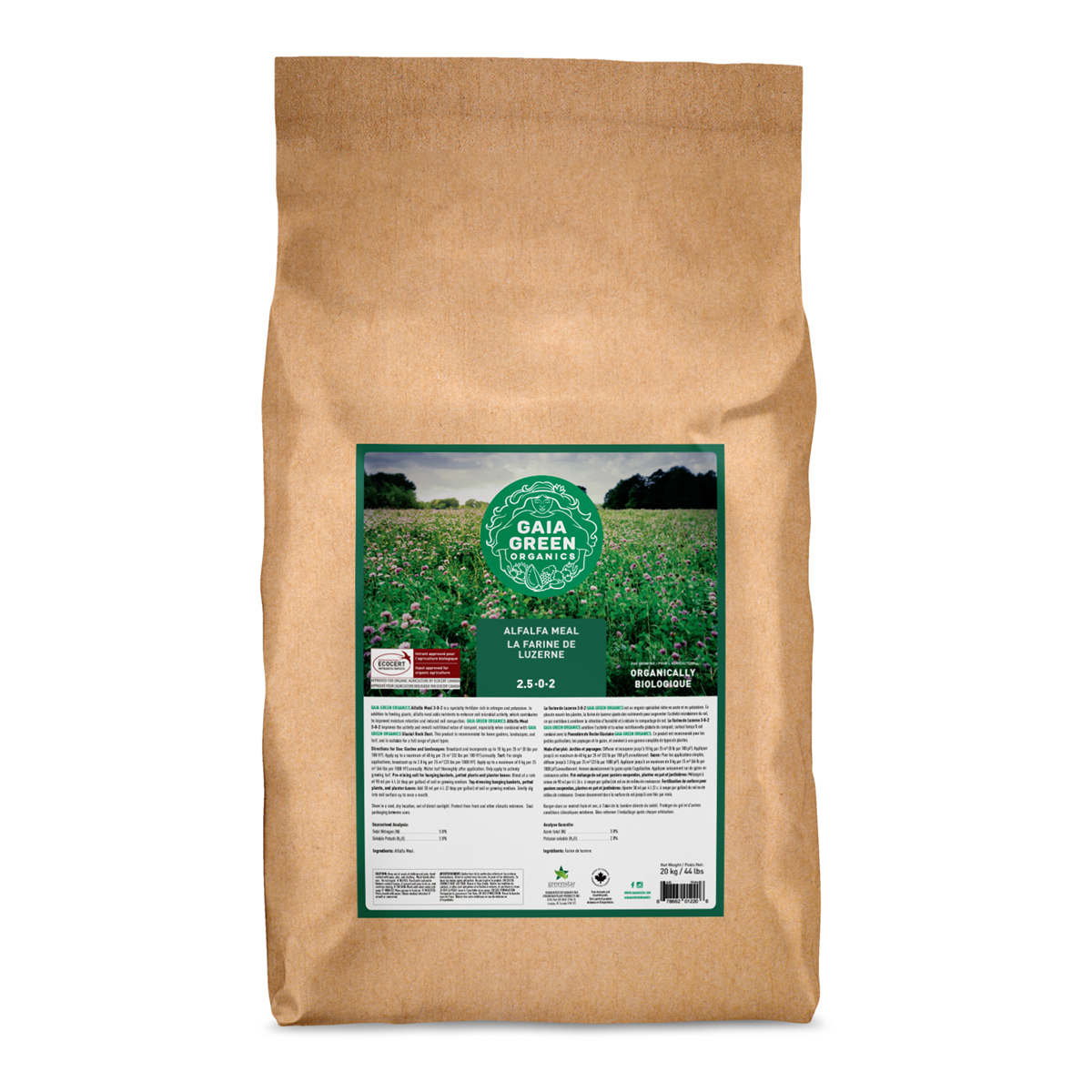 GAIA GREEN ALFALFA MEAL 2.5-0-2 20 KG