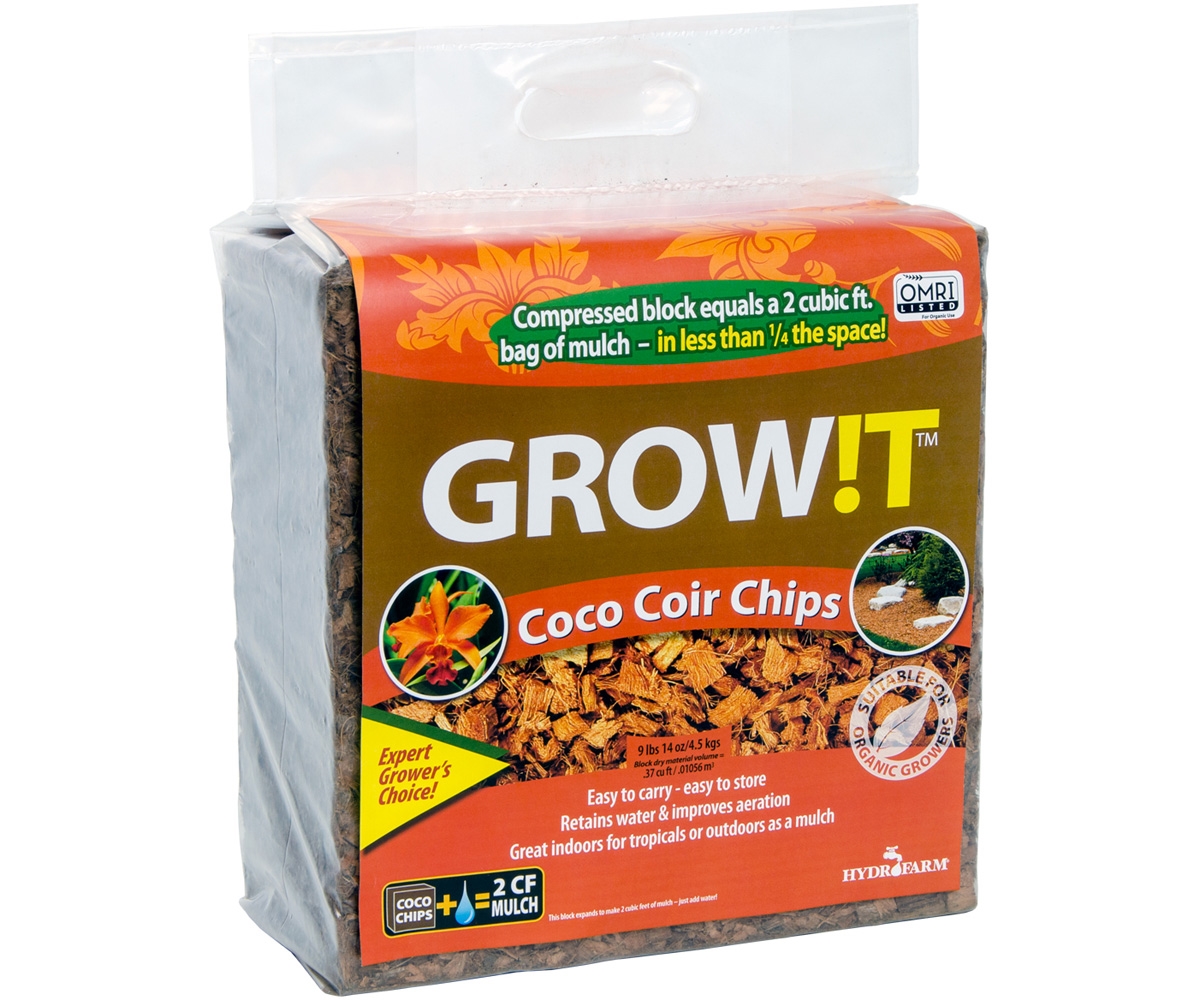 GROW!T ORGANIC COCO COIR CHIPS BLOCK 2 CU FT