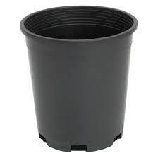 GROWER'S AUTHORITY 1 GALLON SIDE DRAIN RIBBED NURSERY POT, BLACK