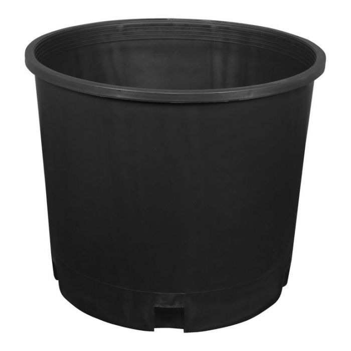 GROWER'S AUTHORITY 5 GALLON SIDE DRAIN RIBBED NURSERY POT, BLACK