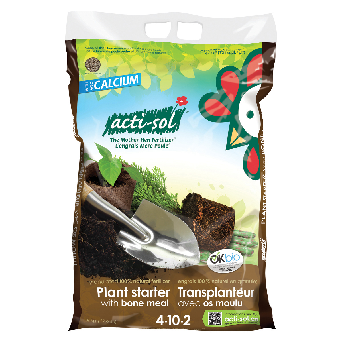 NATURAL TRANSPLANT W /BONE MEAL 4-10-2 8 KG