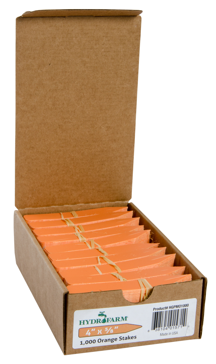 PLANT STAKE LABELS ORANGE 4"X5/8" 1000/CS