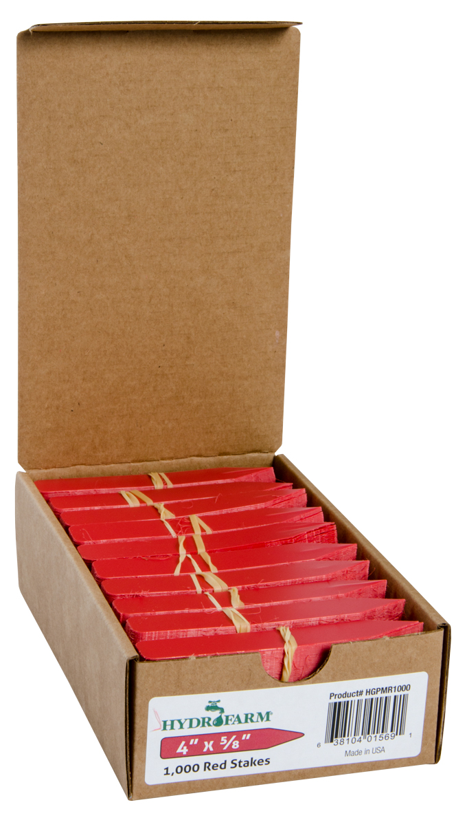 PLANT STAKE LABELS RED 4"X5/8" (100/EA)