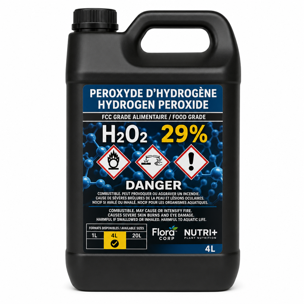 NUTRI+ Hydrogen Peroxide H2O2 29% Food Grade - 4L