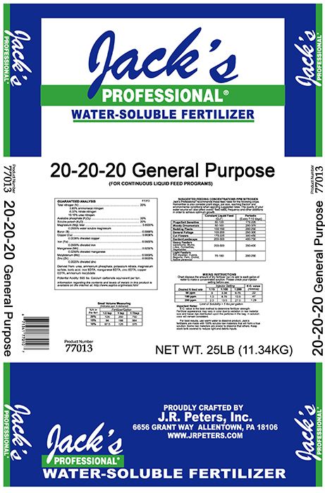 JACK'S PRO GENERAL PURPOSE 20-20-20 25 LB